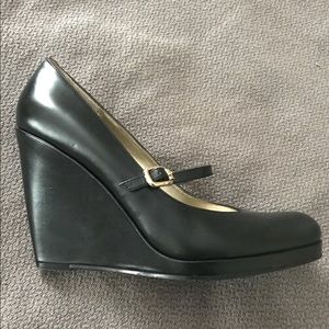Black Mary Jane Wedge